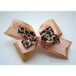 Pink Leopard Pinwheel Bow