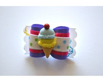 Double Scoops 7/8"  Party/Birthday Dog Bow