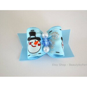 Jolly Snowman 7/8&quot; Dog Bow