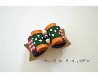 Fall Mix - Gold 5/8" Dog Bow