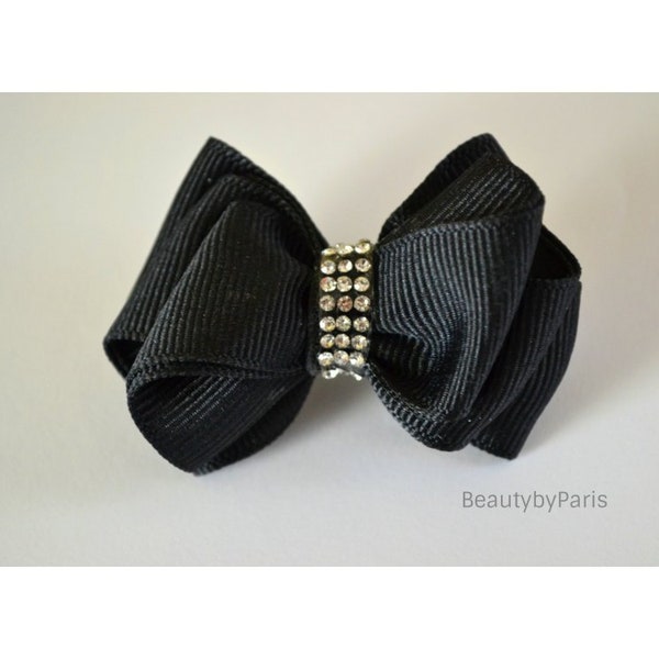 Lux Boutique, Elegant Dog Bow 2.5"- Black