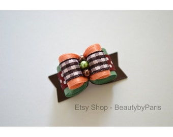 Fall Mix - Peach 5/8" Dog Bow