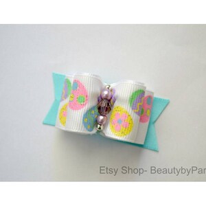 Glittered Eggs 7/8&quot;  Dog Bow