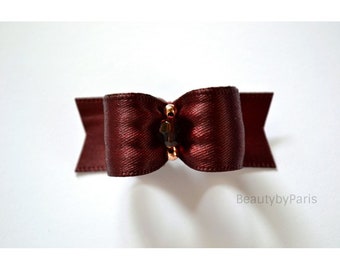 5/8" Burgundy Dog Bow