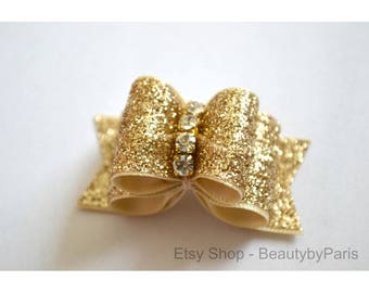 Todo lo que brilla - Lazo dorado para perro de 7/8"