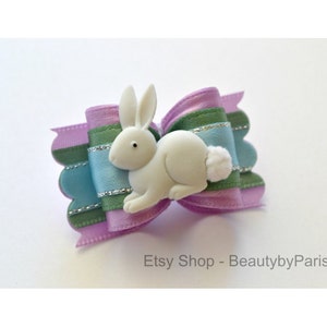 Pastel Bunny - 7/8&quot; Easter Dog Bow