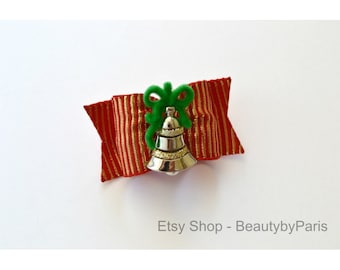 Campana navideña de 7/8" con lazo para perro