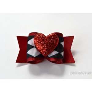 7/8&quot; Queen of Hearts Dog Bow