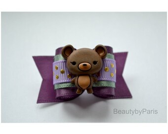 Teddy Bear 7/8" Dog Bow