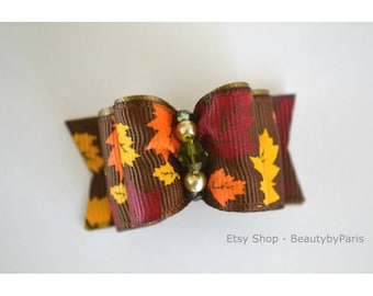 Autumn Foliage 7/8" Dog Bow