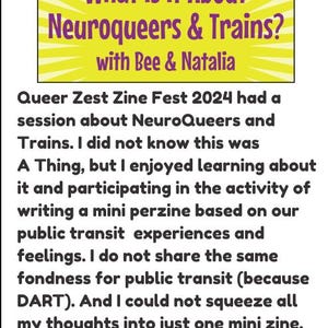 Trains, Travel, & Such 1 Mini Zine(Digital Copy)