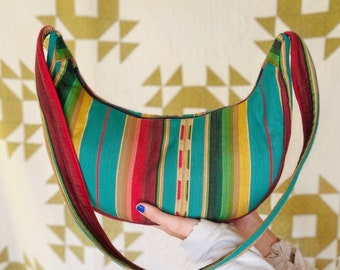 Crescent Crossbody Bag: Boho Stripe