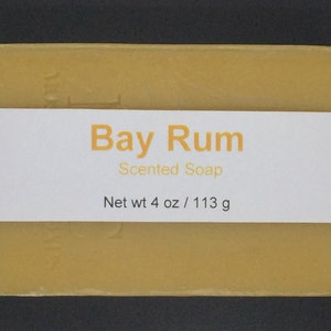 Bay Rum Scented Cold Process Soap for Men with Shea Butter, 4 oz / 113 g bar