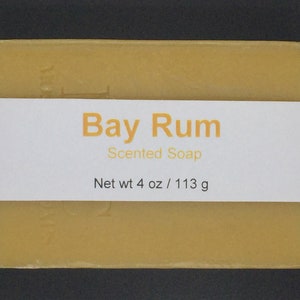 Bay Rum Scented Cold Process Soap for Men with Shea Butter, 4 oz / 113 g bar