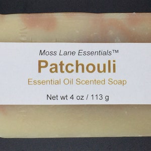 Patchouli Essential Oil Scented Cold Process Soap with Shea Butter, 4 oz / 113 g bar