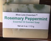 Rosemary Peppermint Essential Oil Scented Cold Process Soap with Shea Butter