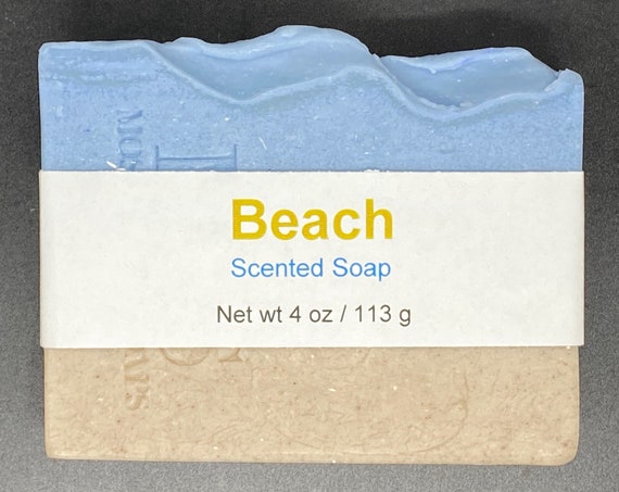 Beach Scented Cold Process Soap with Shea Butter, 4 oz / 113 g bar