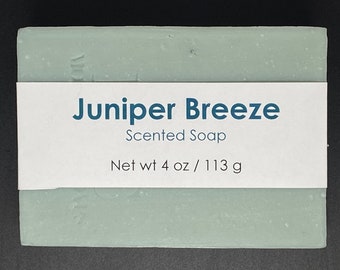 Juniper Breeze Scented Cold Process Soap with Shea Butter, 4 oz / 113 g bar