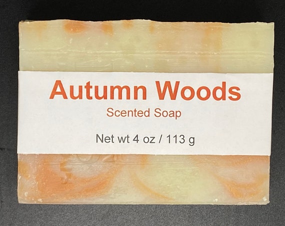 Autumn Woods Scented Cold Process Soap with Shea Butter, 4 oz / 113 g bar