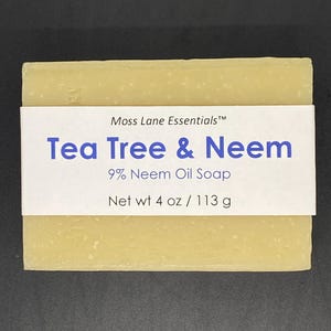 Tea Tree and Neem Oil Cold Process Soap, 4 oz / 113 g bar