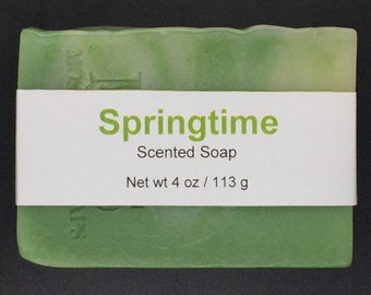 Springtime Scented Cold Process Soap with Shea Butter, 4 oz / 113 g bar
