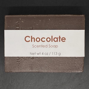 Chocolate Scented Cold Process Soap with Shea Butter, 4 oz / 113 g bar