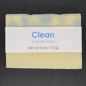 Clean Scented Cold Process Soap, 4 oz / 113 g bar