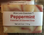 Peppermint Essential Oil Scented Cold Process Soap with Shea Butter