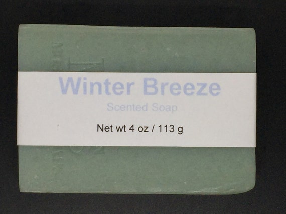 Winter Breeze Scented Cold Process Soap with Shea Butter, 4 oz / 113 g bar