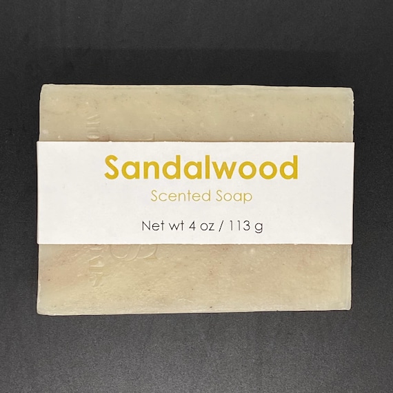 Sandalwood Scented Cold Process Soap, 4 oz / 113 g bar