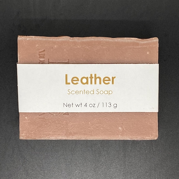 Leather Scented Cold Process Soap, 4 oz / 113 g bar