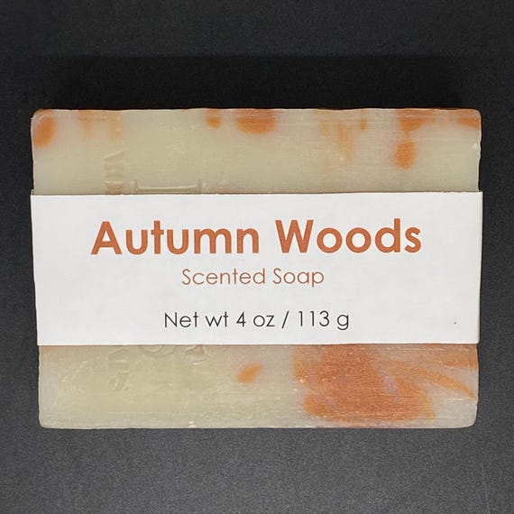 Autumn Woods Scented Cold Process Soap, 4 oz / 113 g bar