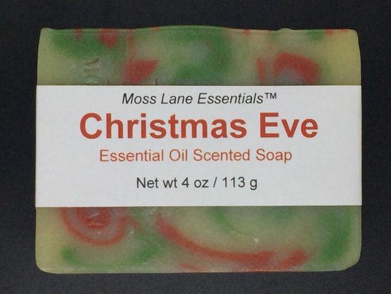 Christmas Eve--Evergreen, Orange and Spice Essential Oil Scented Cold Process Soap with Shea Butter, 4 oz / 113 g bar