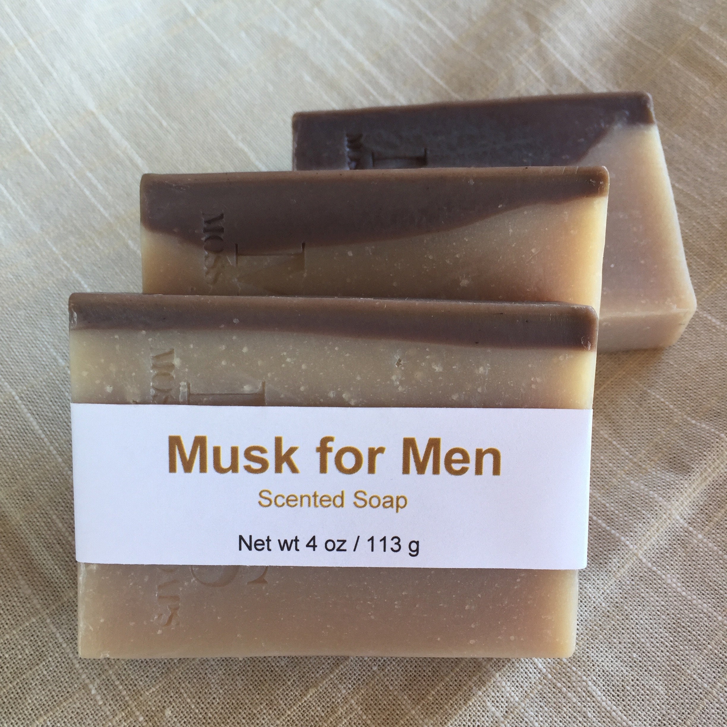 Musk for Men Scented Cold Process Soap with Shea Butter, 4 oz / 113 g bar