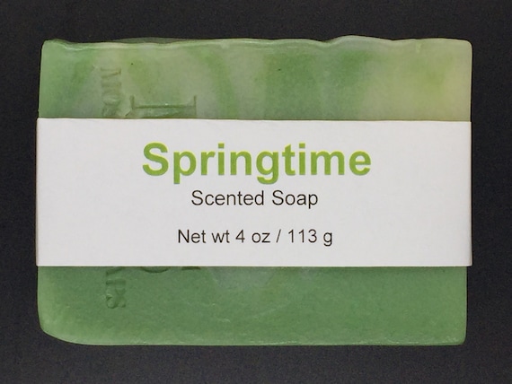 Springtime Scented Cold Process Soap with Shea Butter, 4 oz / 113 g bar