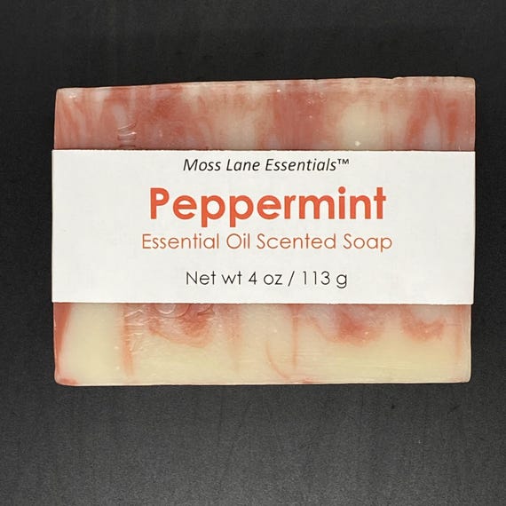 Peppermint Scented Cold Process Soap, 4 oz / 113 g bar