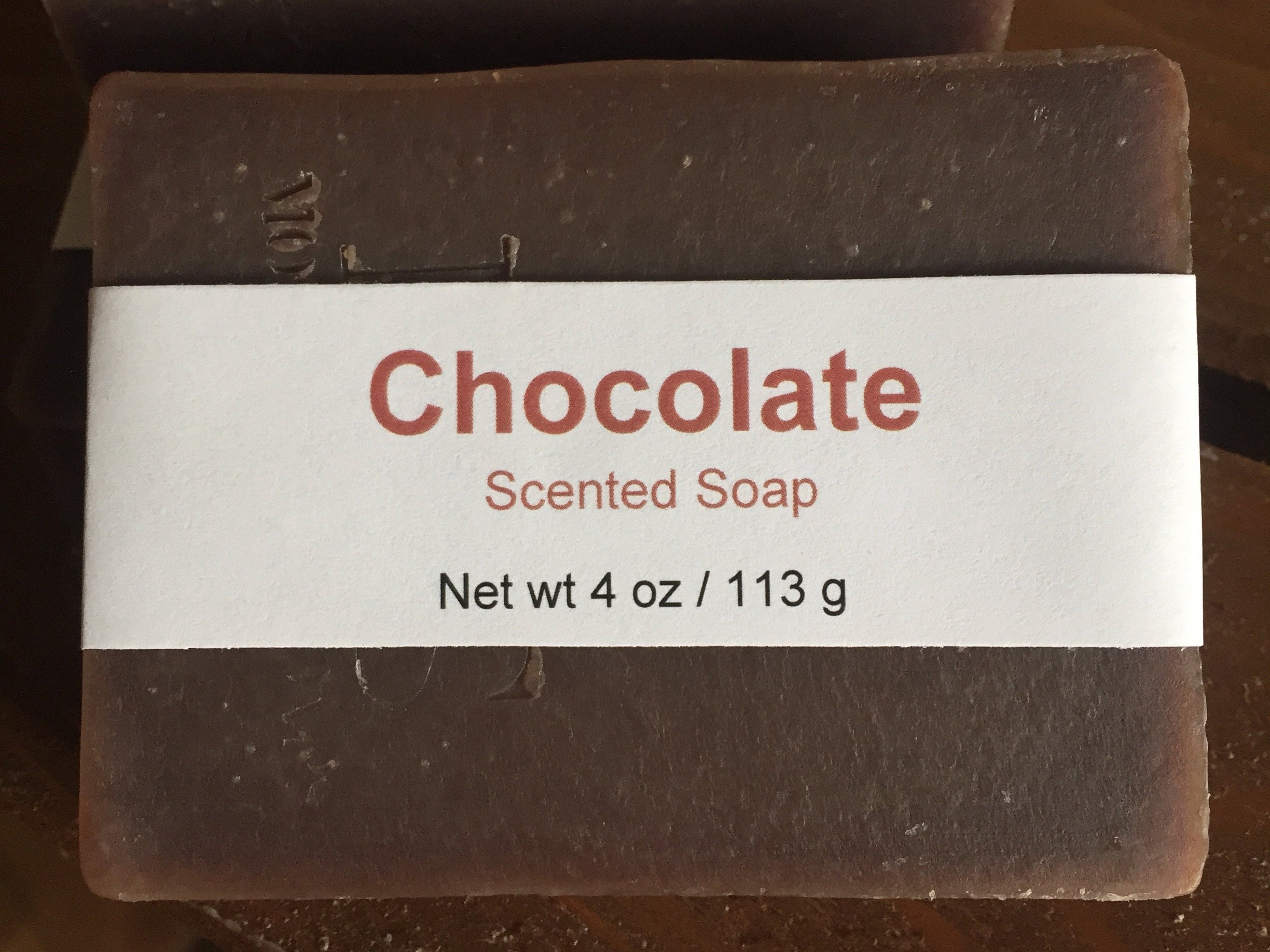 Chocolate Scented Cold Process Soap with Shea Butter, 4 oz / 113 g bar