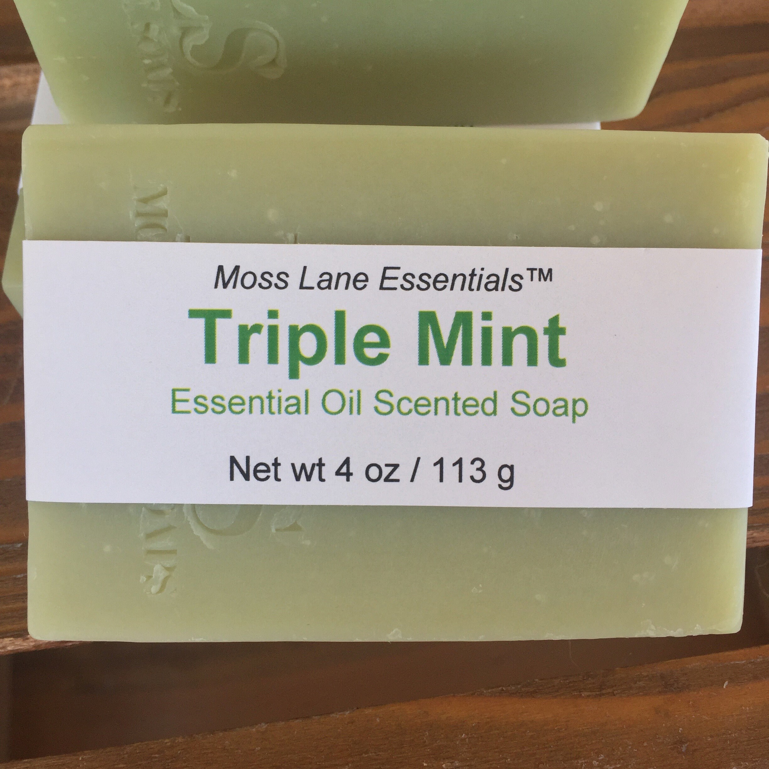 Triple Mint Essential Oil Scented Cold Process Soap with Shea Butter