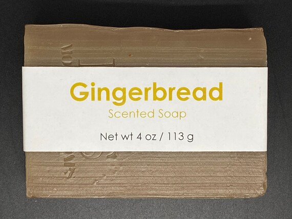 Gingerbread Scented Cold Process Soap with Shea Butter, 4 oz / 113 g bar