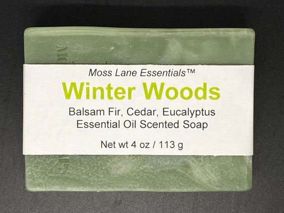 Winter Woods--Balsam Fir, Cedar Wood, Eucalyptus Essential Oil Scented Cold Process Soap with Shea Butter, 4 oz / 113 g bar