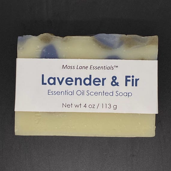 Lavender and Balsam Fir Scented Cold Process Soap, 4 oz / 113 g bar