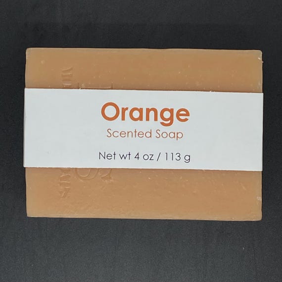 Orange Scented Cold Process Soap, 4 oz / 113 g bar