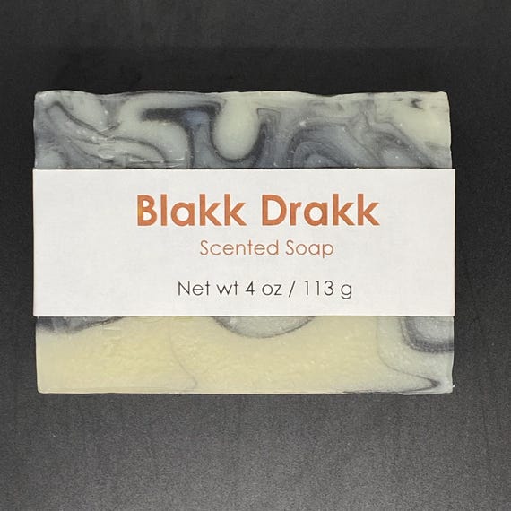 Blakk Drakk Scented Cold Process Soap for Men, 4 oz / 113 g bar