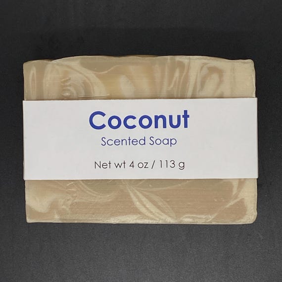 Coconut Scented Cold Process Soap, 4 oz / 113 g bar