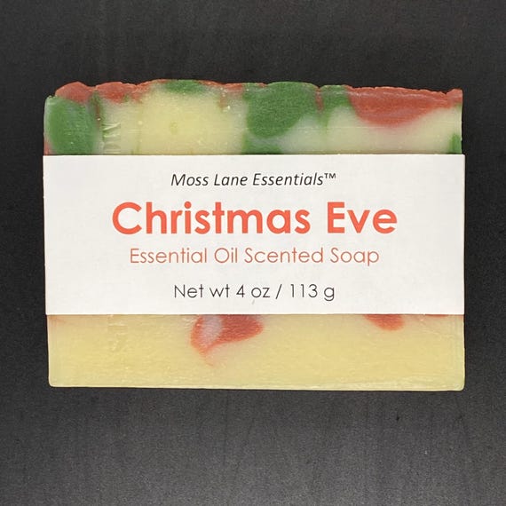 Christmas Eve--Evergreen, Orange and Spice Scented Cold Process Soap, 4 oz / 113 g bar
