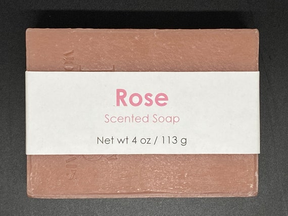 Rose Scented Cold Process Bar Soap with Shea Butter, 4 oz / 113 g bar