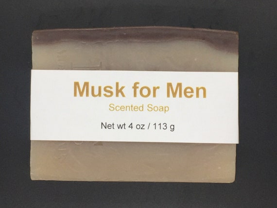 Musk for Men Scented Cold Process Soap with Shea Butter, 4 oz / 113 g bar