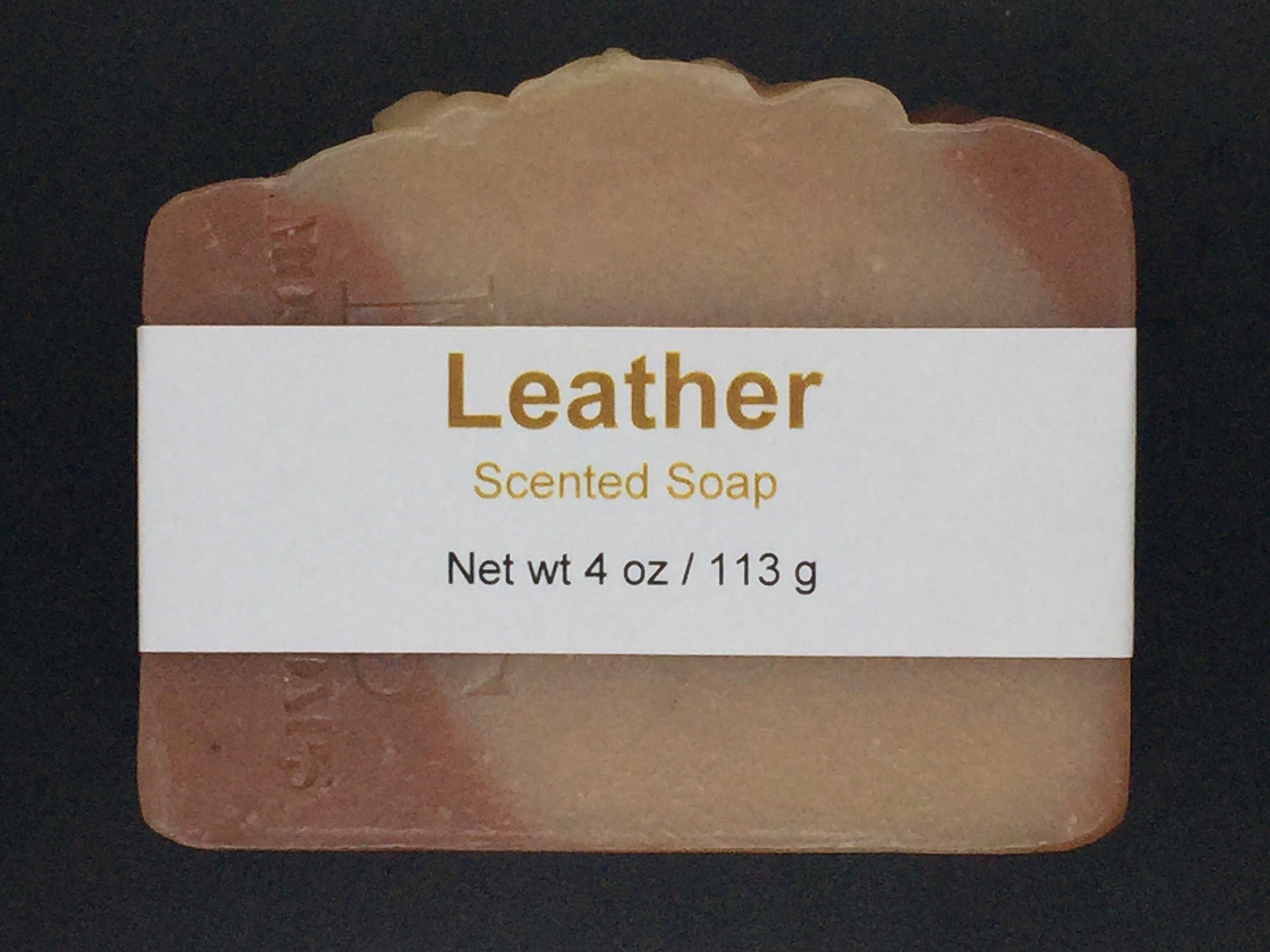 Leather Scented Cold Process Soap with Shea Butter, 4 oz / 113 g bar