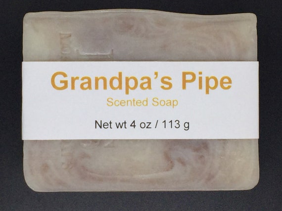 Grandpa’s Pipe Scented Cold Process Soap with Shea Butter, 4 oz / 113 g bar