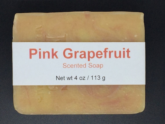 Pink Grapefruit Scented Cold Process Soap with Shea Butter, 4 oz / 113 g bar